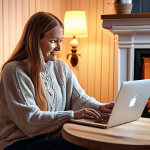 **

"Personalized customer journey, woman receiving tailored email on laptop, cozy Swedish home setting, hygge atmosphere, soft lighting, relevant content, subtle marketing automation in the background."

**