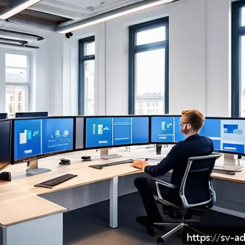 Home 31 퍼포먼스 마케팅의 기초 개념 정리 - A modern Scandinavian office environment with a diverse team of marketing professionals analyzing cu...