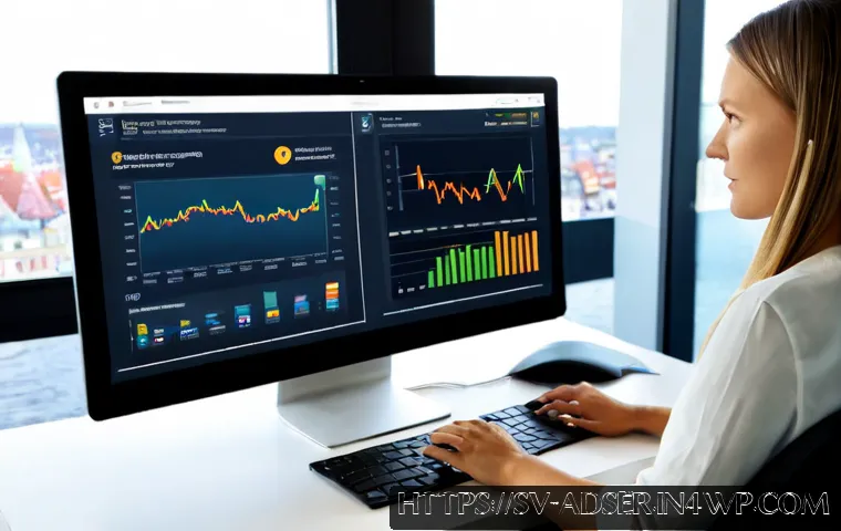 Home 17 퍼포먼스 마케팅의 온라인 플랫폼 비교 - Photorealistic Scandinavian marketing professional comparing two online advertising dashboards on du...